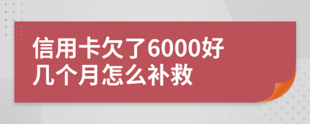 信用卡欠了6000好几个月怎么补救