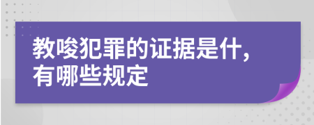 教唆犯罪的证据是什,有哪些规定