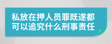 私放在押人员罪既遂都可以追究什么刑事责任