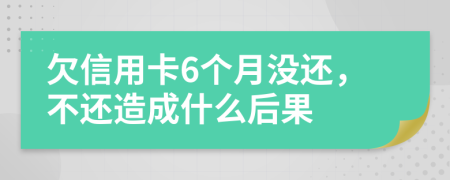 欠信用卡6个月没还，不还造成什么后果