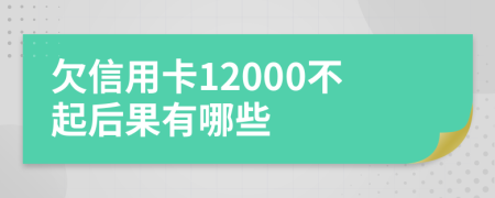欠信用卡12000不起后果有哪些