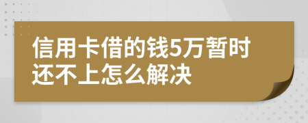 信用卡借的钱5万暂时还不上怎么解决