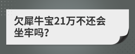 欠犀牛宝21万不还会坐牢吗？