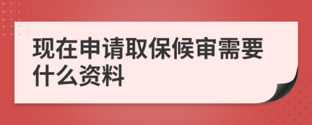 现在申请取保候审需要什么资料