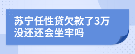 苏宁任性贷欠款了3万没还还会坐牢吗