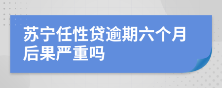 苏宁任性贷逾期六个月后果严重吗