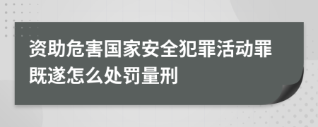 资助危害国家安全犯罪活动罪既遂怎么处罚量刑