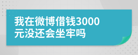我在微博借钱3000元没还会坐牢吗