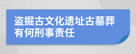 盗掘古文化遗址古墓葬有何刑事责任