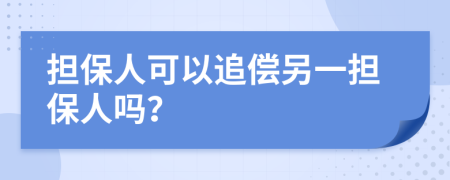 担保人可以追偿另一担保人吗？