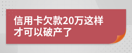 信用卡欠款20万这样才可以破产了