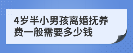 4岁半小男孩离婚抚养费一般需要多少钱
