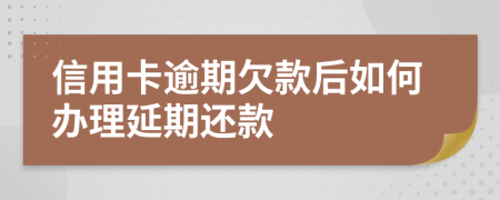 信用卡逾期欠款后如何办理延期还款