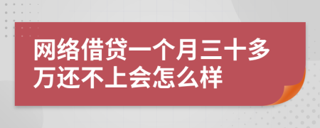 网络借贷一个月三十多万还不上会怎么样