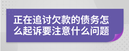 正在追讨欠款的债务怎么起诉要注意什么问题