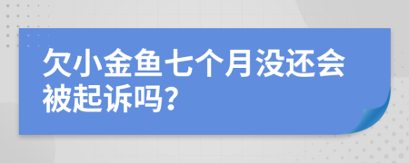 欠小金鱼七个月没还会被起诉吗？
