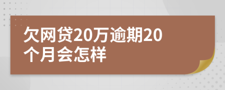 欠网贷20万逾期20个月会怎样