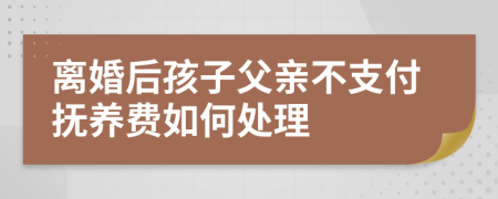 离婚后孩子父亲不支付抚养费如何处理
