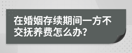 在婚姻存续期间一方不交抚养费怎么办？