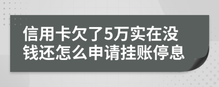 信用卡欠了5万实在没钱还怎么申请挂账停息