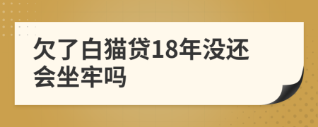 欠了白猫贷18年没还会坐牢吗