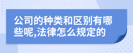 公司的种类和区别有哪些呢,法律怎么规定的
