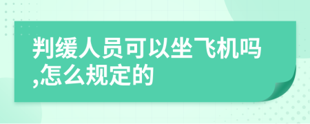 判缓人员可以坐飞机吗,怎么规定的