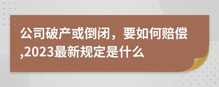 公司破产或倒闭，要如何赔偿,2023最新规定是什么
