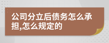 公司分立后债务怎么承担,怎么规定的