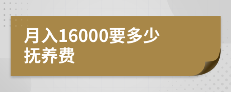 月入16000要多少抚养费