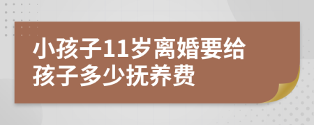 小孩子11岁离婚要给孩子多少抚养费