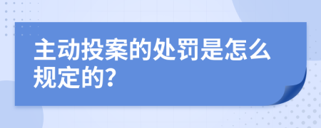 主动投案的处罚是怎么规定的？