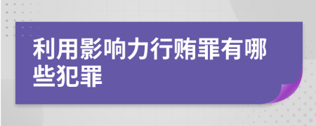 利用影响力行贿罪有哪些犯罪