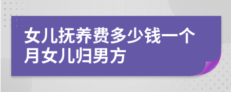 女儿抚养费多少钱一个月女儿归男方