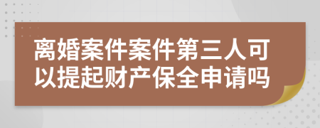 离婚案件案件第三人可以提起财产保全申请吗