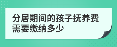 分居期间的孩子抚养费需要缴纳多少