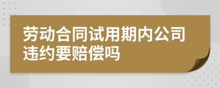 劳动合同试用期内公司违约要赔偿吗