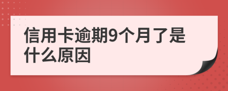 信用卡逾期9个月了是什么原因