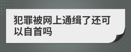 犯罪被网上通缉了还可以自首吗