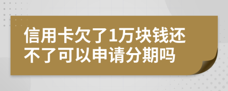 信用卡欠了1万块钱还不了可以申请分期吗