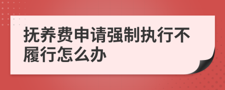 抚养费申请强制执行不履行怎么办