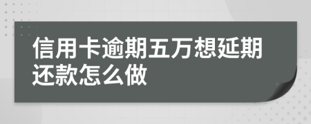 信用卡逾期五万想延期还款怎么做