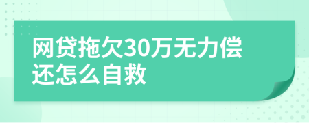 网贷拖欠30万无力偿还怎么自救