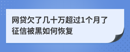 网贷欠了几十万超过1个月了征信被黑如何恢复