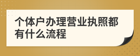 个体户办理营业执照都有什么流程
