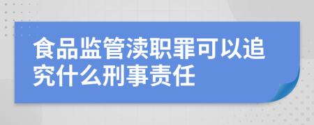 食品监管渎职罪可以追究什么刑事责任