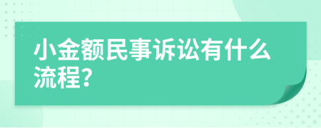 小金额民事诉讼有什么流程？