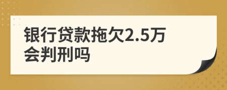 银行贷款拖欠2.5万会判刑吗