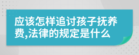 应该怎样追讨孩子抚养费,法律的规定是什么