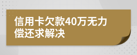 信用卡欠款40万无力偿还求解决